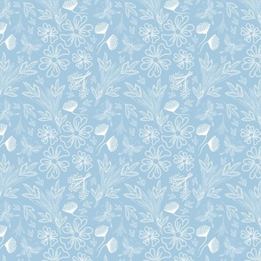 White and Blue floral