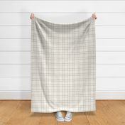 TRIPLE Window pane plaid Tans on cream