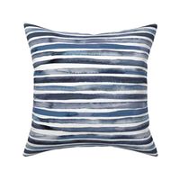 Blue Stripes Watercolor Stripes Blue Nautical Medium Blue