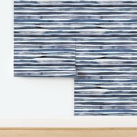 Blue Stripes Watercolor Coastal Med Marine editorspicksjapaneseminimalism