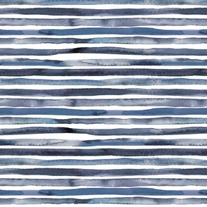 Watercolor stripes Blue Medium