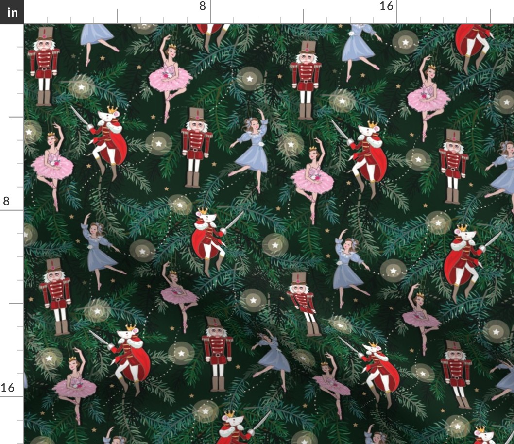 Nutcracker Christmas Tree Decorations Fabric | Spoonflower