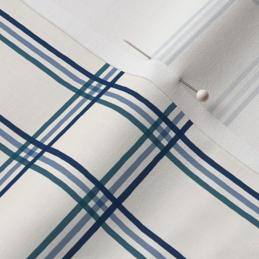 TRIPLE Window pane Teal Navy