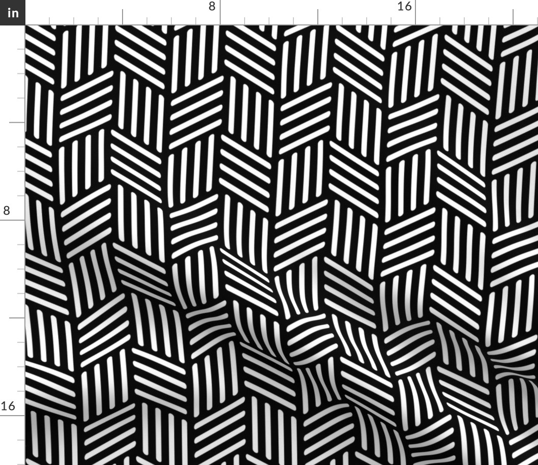 Black and White Geometric Abstract Lines