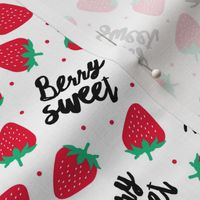 berry sweet strawberries - strawberry valentines - red on white - LAD20