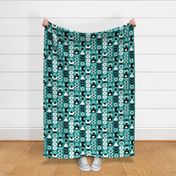 Mid Century Modern Retro Shapes // Teal, Turquoise, Black and White