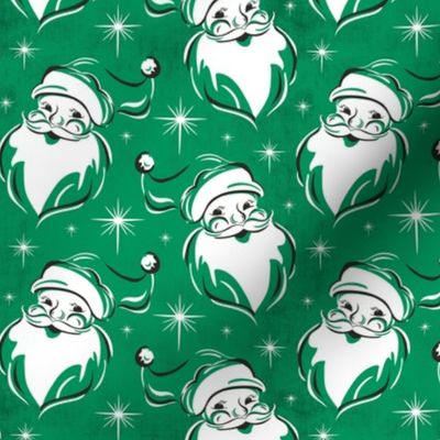'Tis The Season Retro Santa - Christmas Green White - Regular Scale