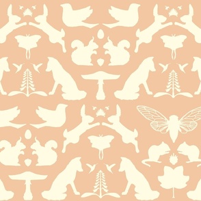 Woodland Damask Peaches and Cream