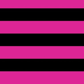 Large Barbie Pink Awning Stripe Pattern Horizontal in Black