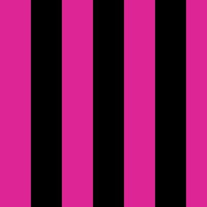 Large Barbie Pink Awning Stripe Pattern Vertical in Black
