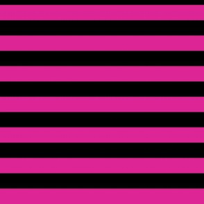 Barbie Pink Awning Stripe Pattern Horizontal in Black