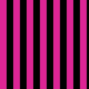 Barbie Pink Awning Stripe Pattern Vertical in Black
