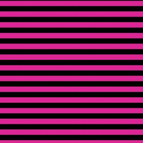 Barbie Pink Bengal Stripe Pattern Horizontal in Black