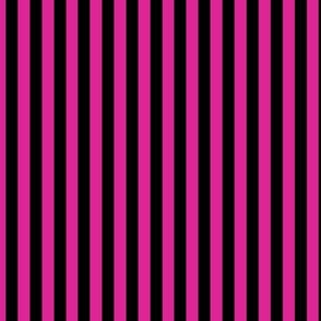 Barbie Pink Bengal Stripe Pattern Vertical in Black