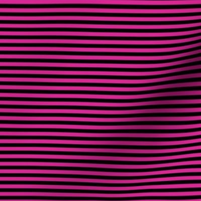 Small Barbie Pink Bengal Stripe Pattern Horizontal in Black