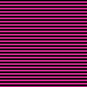 Small Barbie Pink Bengal Stripe Pattern Horizontal in Black