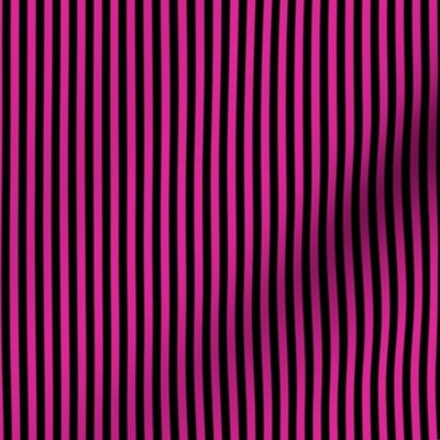 Small Barbie Pink Bengal Stripe Pattern Vertical in Black