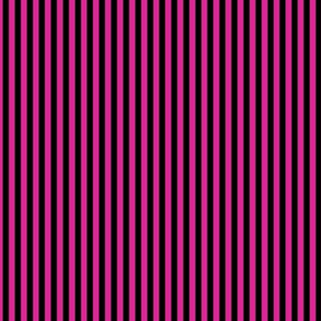 Small Barbie Pink Bengal Stripe Pattern Vertical in Black