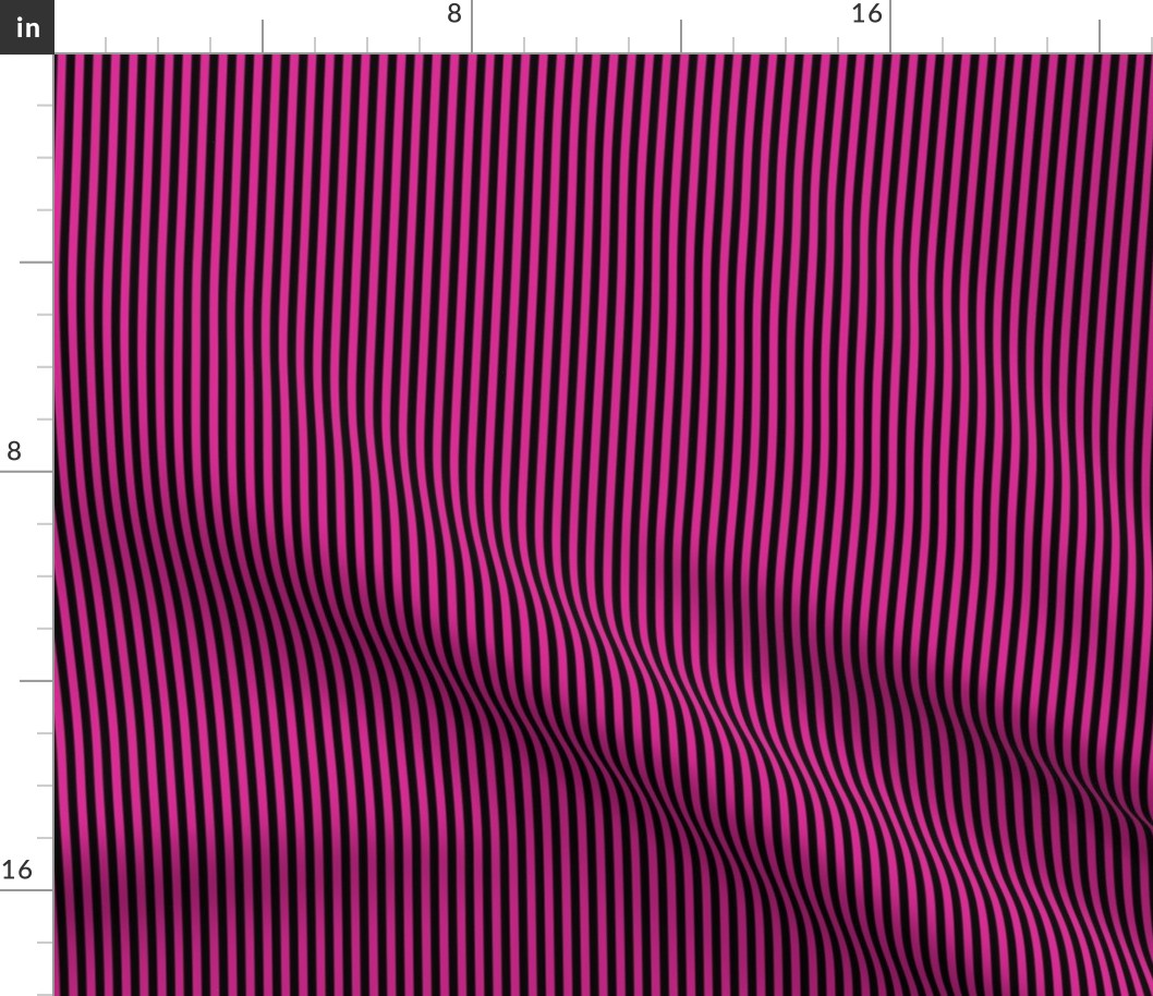 Small Barbie Pink Bengal Stripe Pattern Vertical in Black