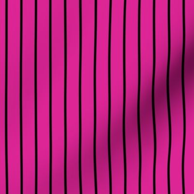 Barbie Pink PinStripe Pattern Vertical in Black