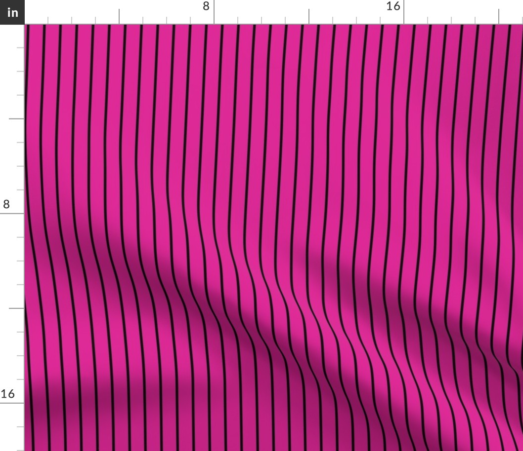 Barbie Pink PinStripe Pattern Vertical in Black