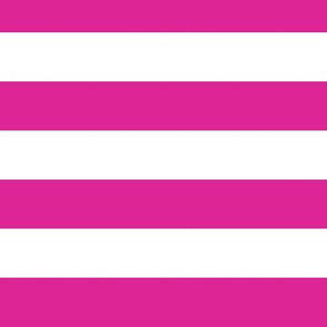 Large Barbie Pink Awning Stripe Pattern Horizontal in White
