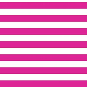 Barbie Pink Awning Stripe Pattern Horizontal in White