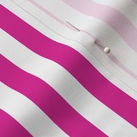 Barbie Pink Awning Stripe Pattern Vertical in White