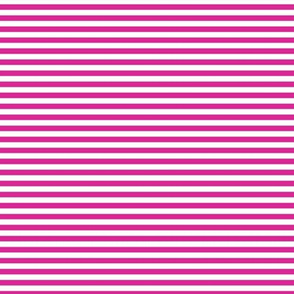 Small Barbie Pink Bengal Stripe Pattern Horizontal in White