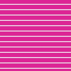 Barbie Pink Pin Stripe Pattern Horizontal in White