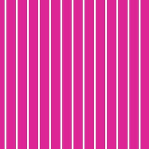 Barbie Pink Pin Stripe Pattern Vertical in White