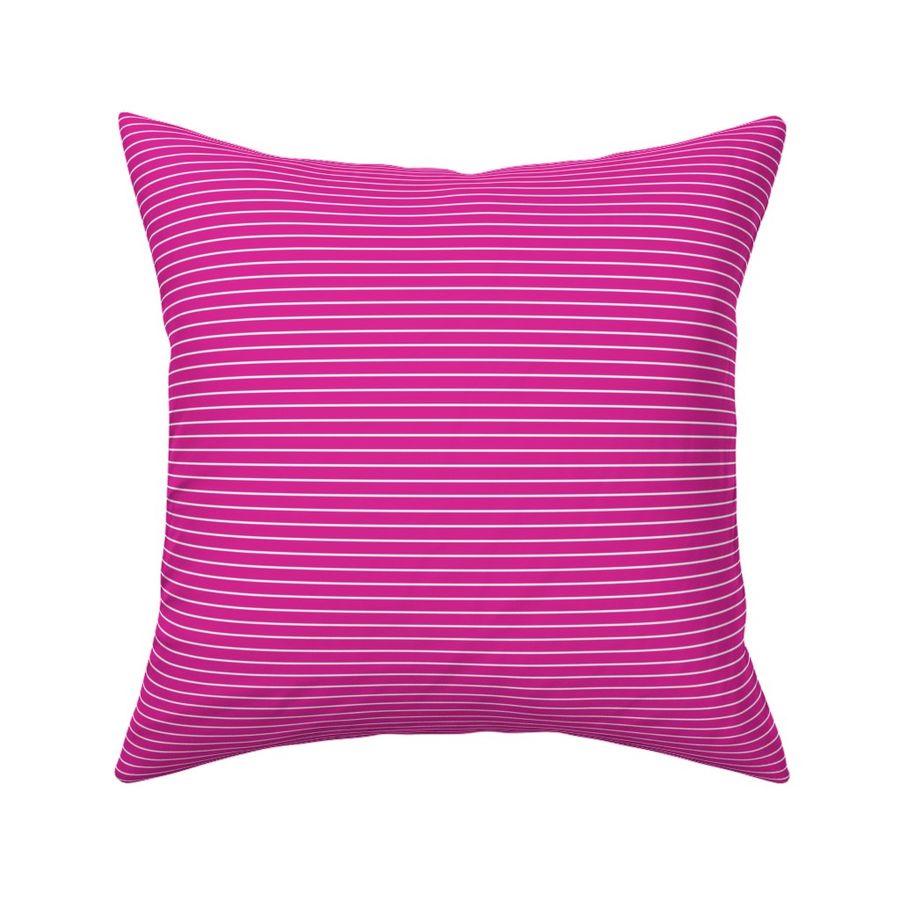 Small Barbie Pink Pin Stripe Pattern Horizontal in White