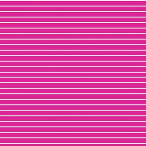 Small Barbie Pink Pin Stripe Pattern Horizontal in White