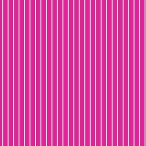 Small Barbie Pink Pin Stripe Pattern Vertical in White