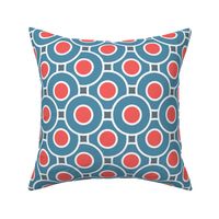 red and blue, red blue, geometric, geometric circles, geometric shapes, geometric pattern, retro, retro 50s, sports, vintage, retro style, 50s styles, sports style.