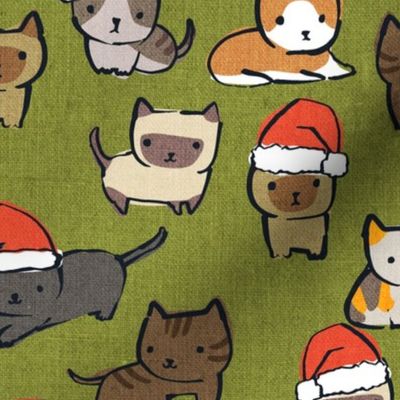 Christmas Cats {Fir Green}