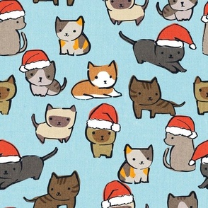 Christmas Cats {Sky Blue}