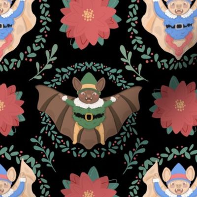 Elf Bats and Poinsettia