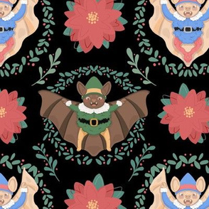 Elf Bats and Poinsettia