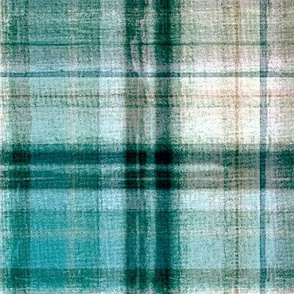 Painted Plaid - Teal - Large Scale