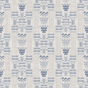 Seamless french farmhouse linen summer block print background.