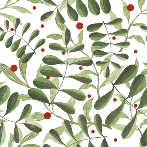 Holly berry, eucalyptus leaf pa