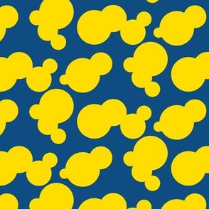 yellow bubbles on blue