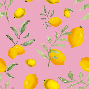 Pink citrus,lemons Mediterranean pa