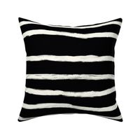 Sketchy Stripes // White on Black (Extra Large Size)