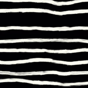 Sketchy Stripes // White on Black (Extra Large Size)