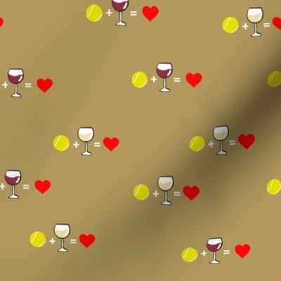 Tennis+Wine=Love Gold Background