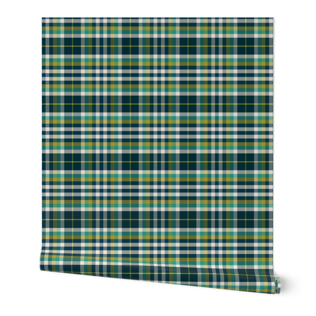 Plaid Blue and Greens Medium