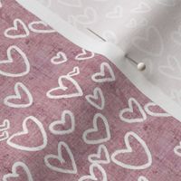 3.23" Pastel Hearts // Dusty Rose Washed Linen