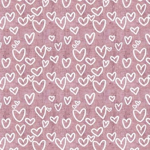 3.23" Pastel Hearts // Dusty Rose Washed Linen